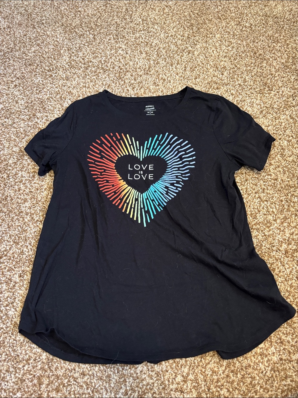 Old Navy || Black Short Sleeve Rainbow Pride Tee Size M